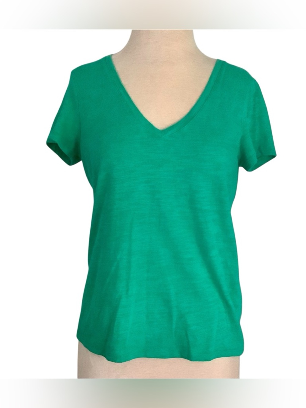 Talbots Emerald Green V-Neck Short Sleeve Tee